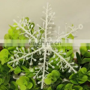 White Snowflake Christmas Ornaments White Glittered Snowflake Decorations - Assorted Sizes Iridescent White Christmas Snowflake thumbnail-2