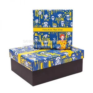 Recycle Matt Black Paper Gift Box With Lid thumbnail-5