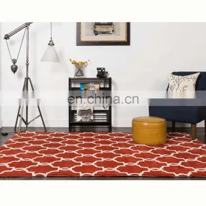 MACHINE KNITTED MICRO FIBER RUG - M504 MODERN PATTERN DESIGN RED/BLACK thumbnail-1