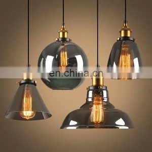 Creative Retro Ceiling Chandelier Lamp for Home Bar Vintage Glass Pendant Light Fixtures thumbnail-2