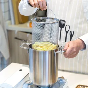 Soup Pot Asparagus Pot Capsuled Aluminum Induction Bottom With Glass Cover and Basket 16*24CM 4L ；20*24CM 7.5L thumbnail-3