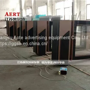 Township Access Control Alarm Bus Station Booth Stainless Steel Bus Shelter Platform Billboard Customization Manufacturer thumbnail-2