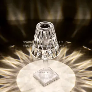 Crystal Table Lamp USB Rechargeable Acrylic Decoration Lampada Bedroom Bedside Bar Diamond Lighting Fixtures Gift Night Light thumbnail-3