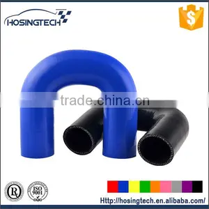 High Temperature Flexible Automobile Parts 180 Degree Silicone Elbow thumbnail-1