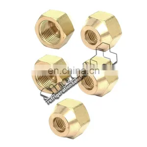 Peça de tubo de cobre para união de refrigeração de ar-condicionador HVAC, porca de latão forjada com abertura thumbnail-4