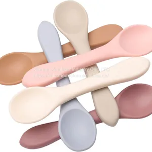 Wholesale Baby Spoons Feeding Spoons Silicone Feeding Training Spoon thumbnail-1