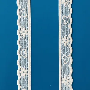 Wholesale Lace Trim Flower Elastic Lace Ribbons for Craft Gift Package Decoration Wedding Headbands thumbnail-1
