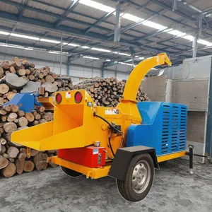 Factory Direct Large Mobile Branch Wood Chipper Garden Tree Crusher With Motor Used for Farm Construction Life-Long Maintenance thumbnail-1