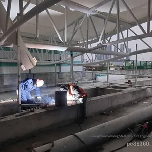 Workshop and Factory Building Bolt - Ball Joint Grid Structure Roof and Shed, Spherical Grid Membrane Structure Awning, Guangdong Bolt - Ball Steel Grid Processing Base thumbnail-2