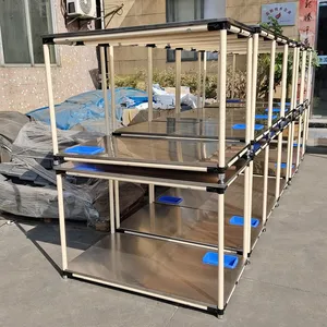 Adjustable Height Steel Lean Tube Trolley With 360° Swivel Casters for Industrial Use thumbnail-4