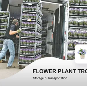 Commercial Garden Center Flower Cart Trolley Shop Nursery Center Mobile Flower Pot Display thumbnail-3