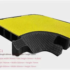 Jiulei Brand Jl-xc-4c1 Road Surface Cable Cover Plate. Dimensions: Length 800mm × Width 500mm × Height 70mm. Inside the Grooves: Groove Width 50mm × Groove Height 50mm × 4 Grooves thumbnail-4