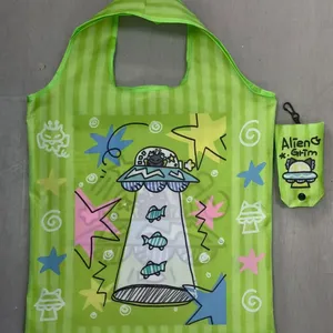 Custom Full Color Printed Foldable Bag With Small Storage Pocket, Custom Size & Shape Available thumbnail-4