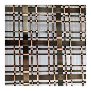 Stainless Steel Decorative Crimped Wire Mesh / Woven Metal Curtain Mesh (plain Weave) for Interior Decoration. thumbnail-2