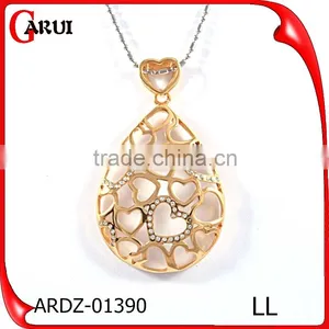 Women'S Gender Drop Water Shape Gold Plated Edge Druzy Gemstone Pendant thumbnail-1