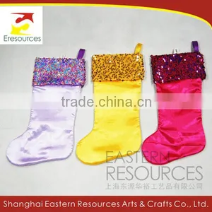 Satin Christmas Stocking With Sequin thumbnail-1