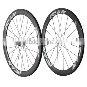 ICAN 700c Road Disc Brake Carbon Wheel,bicycle Carbon Wheelset 50mm CX-Ray Spokes V Brake 50c thumbnail-1