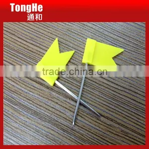 Yellow Color Crafts Making Flat Shape Plastic Flag Map Pin thumbnail-1