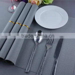 PVC Plastic Table Mat Dinner Placemat Light Grey Placemat Pure Color 45*30cm thumbnail-5