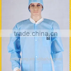 Disposable PP Visitor Coat With Knitted Cuff , Three Pockets thumbnail-1