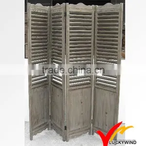 Antique Recycled Wood Folding Screen thumbnail-1