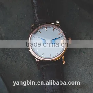High Quality Genuine Leather Strap Quartz Movt Popular Trendy Metal Watch thumbnail-4