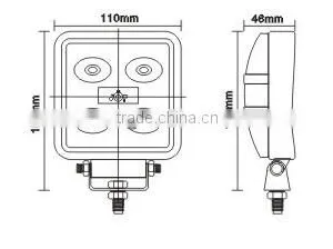 15W IP67 Square Jeep/Truck/ATV Off Road Vehicle LED Work Light Lamp thumbnail-3
