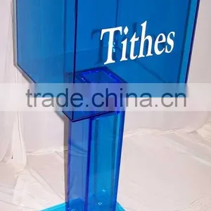 High-end Acrylic Donation Boxes, Magnetic Acrylic Donation Box With Lock thumbnail-1