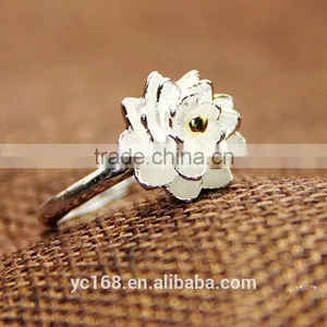 Fashion Jewelry Type 925 Sterling Silver Coral Flower Wedding Rings Wholesale Korea Jewelry thumbnail-2