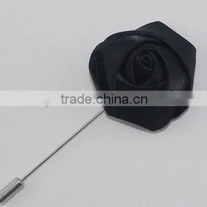 Silk Rose Flower Corsage Long Pin Brooch For Men's Suits Wedding Occasion thumbnail-3