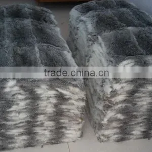 Factory Direct Supply Natural Grey Color 100% Real Rabbit Fur Plate thumbnail-1