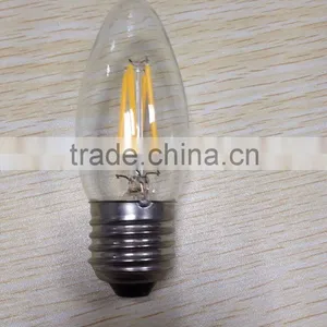 DIMMABLE LED FILAMENT CANDLE BULB LIGHT WITH FROSTED/AMBER/CLEAR GLASS 2WATT 4W E12/E14/E27/B22 UK USA CE ROHS UL thumbnail-1