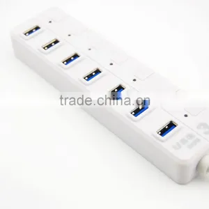 Super Speed 3.0 USB 7 Ports External HUB With Switch For Notebook thumbnail-1
