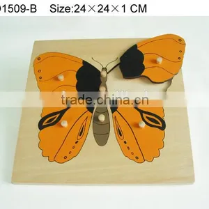 Hot Selling Kids Educational Mould Wooden Toys Butterfly Puzzle thumbnail-1