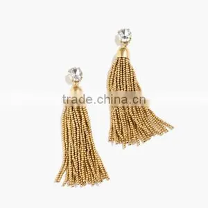 Seed Beads Tassel Diamond Stud Earring thumbnail-1