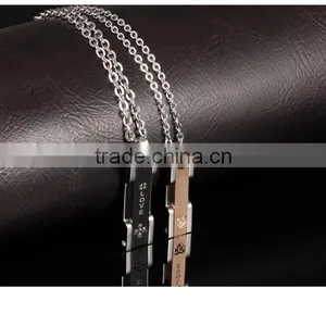 Black Plated Jewellery 316L Stainless Steel Inlaid Zircon Pendant Man thumbnail-3