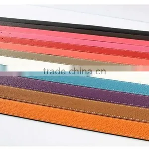 All Colors Litchi Textured Both Side Genuine Cowhide Leather Straps for Sale thumbnail-4