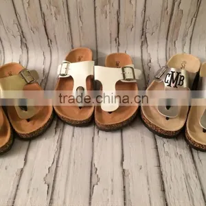 Monogrammed Sandals Personalized T Strap Shoes Womens Birkenstock Style thumbnail-3