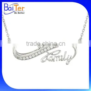 Custom Created CZ Cubic Zircon 925 Sterling Silver Diamond Infinity Necklace With Diamond thumbnail-1