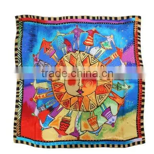 Fashion Printed Silk Square Foulard or Print Silk Scarf thumbnail-1