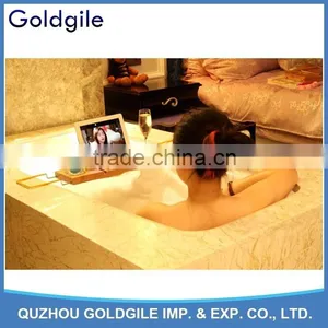 Multifunctional Natural Bamboo Bathtub Caddy With Soap Tray thumbnail-1