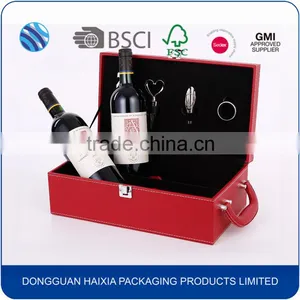 Luxury PU Leather Wine Gift Box Set With Foam Insert thumbnail-1