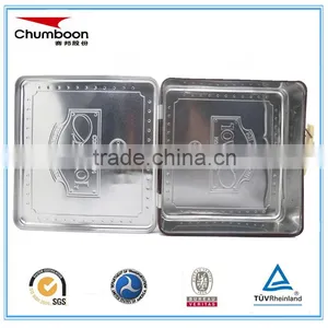 Square Gift Tin Box With Handle and Lock thumbnail-3