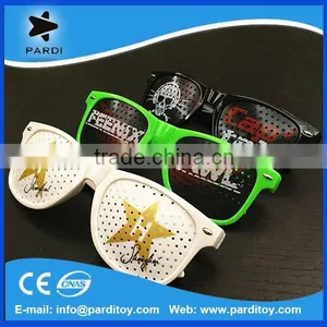 2015 Party Glasses With Eyes Custom Logo Printing Party Pinhole Sunglasses Quality Choice thumbnail-3