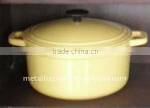 Cast Iron Yellow Enamel Pots thumbnail-1