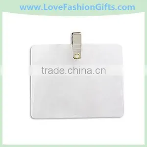 Clear Vinyl Horizontal Event Badge Holder With Pin/Clip thumbnail-1