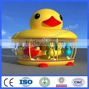 Kids Amusement Park Equipment Yellow Duck Carousel for Sale thumbnail-1
