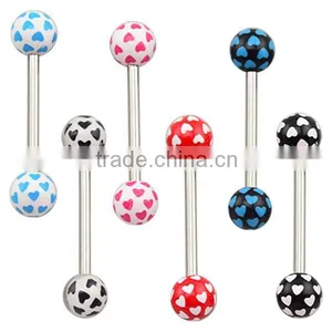 TR01038 Resin Barbell Tongue Ring Jewelry , Tongue Barbell Body Piercing thumbnail-1