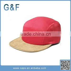 Black Leather Strap 5 Panel Hats 5 Panel Hat With Leather Patch thumbnail-5