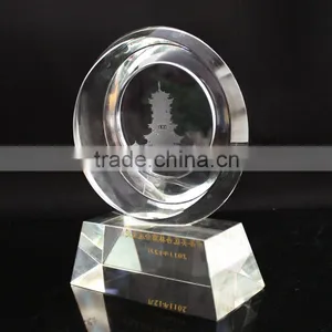 Wholesale Crystal Glass Trophy Cup Award With Building Engraving thumbnail-4